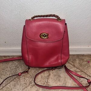 Pink coach mini backpack